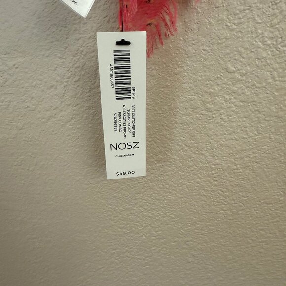 Chico’s Pink Floral Paisley Scarf – 40" Square, NWT - Picture 6 of 7